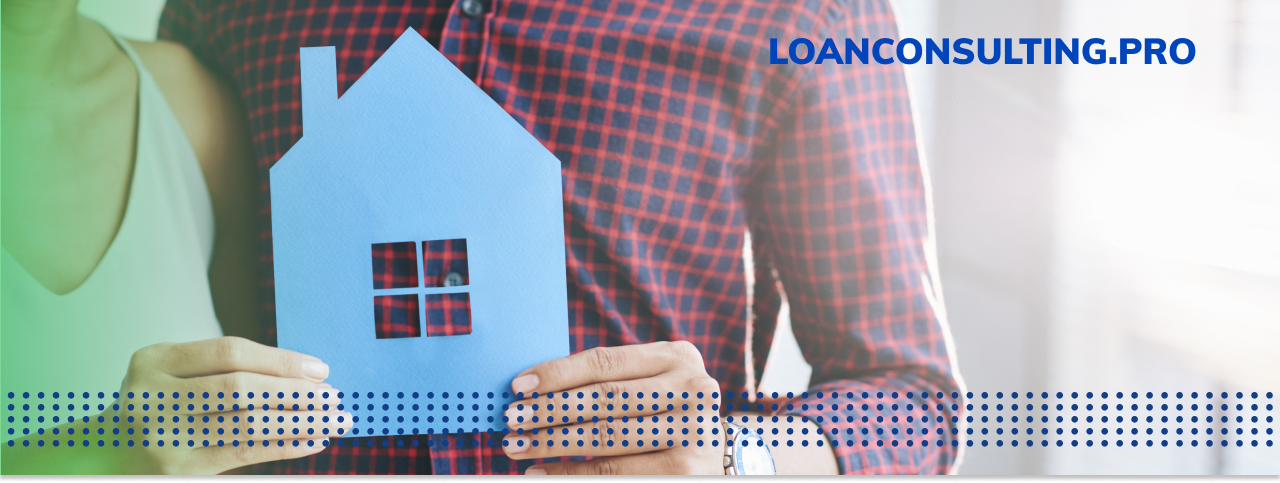 HOUSING LOAN - photo graphics two people holding house cut out