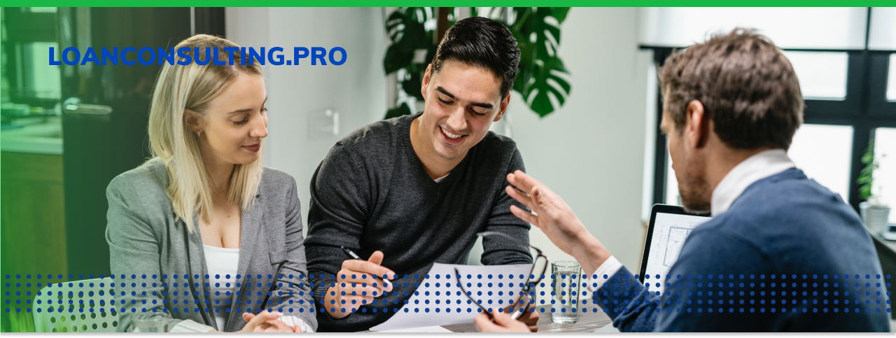 CORPORATE LOAN FOR YOUR BUSINESS - photo graphics man holding pan and paper sitting next to woman talking with man holding glasses