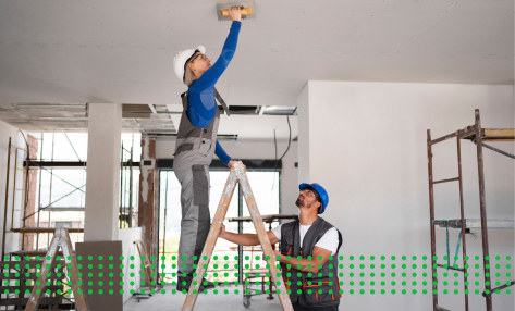 BEST ADVICE FOR PERSONAL LOANS - photo graphics 2 workers painting ceiling