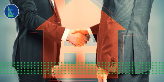 real estate opportunities - photo graphics two man shaking hands